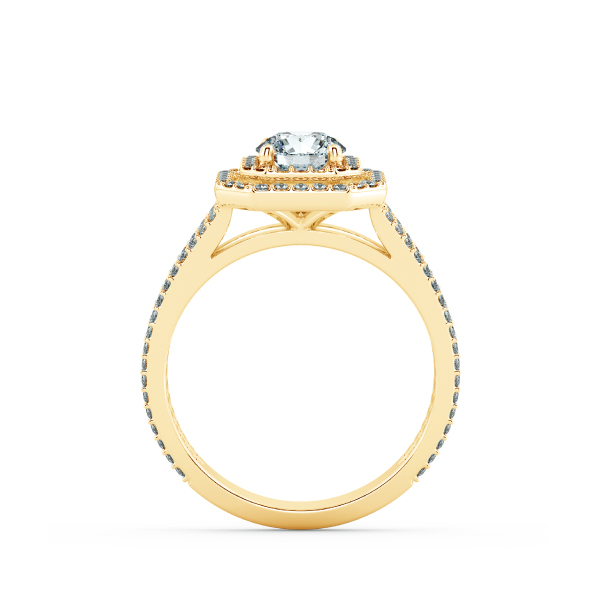 Double Halo Cushion Engagement Ring with Gaping Halo and Eternity Band NCH2303 5
